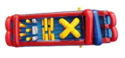 35' Inclined Obstacle Course with Dual Lane Slide - Jumptastic