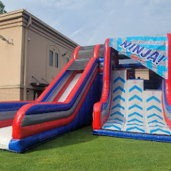Ninja Warrior Obstacle Wall and 22' Slide