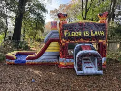 Floor is Lava Dual Lane slide Combo - Jumptastic