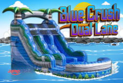 15' Blue Crush Dual Lane Water Slide