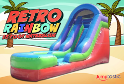15' Retro Rainbow Water Slide