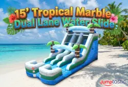 15' Tropical Marble Dual Lane Water Slide