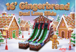 16' Dual Lane Gingerbread Slide