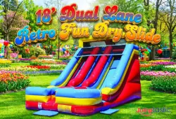 18' Dual Lane Retro Fun Dry Slide