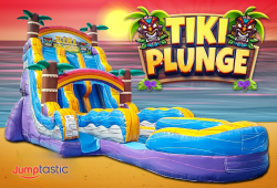 18' Tiki Plunge Dual Lane Water Slide