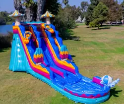 20' Pool Party Dual Lane Waterslide - Jumptastic