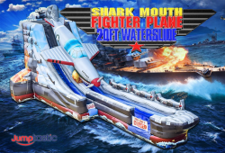 20' Shark Mouth Fighter Jet Water Slide
