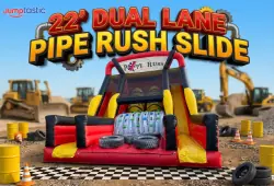 22' Dual Lane Pipe Rush Slide