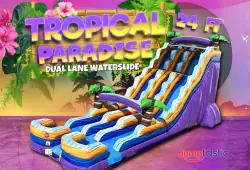 24' Tropical Paradise Dual Lane Water Slide