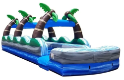35' Tropical Palms Dual Lane Slip N Slide - Jumptastic