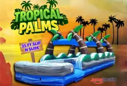 35' Tropical Palms Dual Lane Slip N Slide