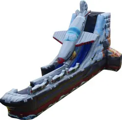 20' Shark Mouth Fighter Jet Water Slide - Jumptastic