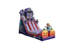 24' Dual Lane Haunted Mansion Slide - Jumptastic