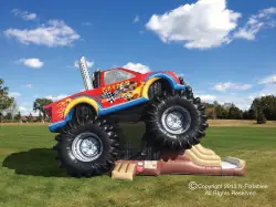 Monster Truck Deluxe XL Bounce and 15' Slide - Jumptastic