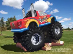 Monster Truck Deluxe XL Bounce and 15' Slide - Jumptastic