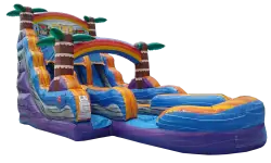 22' Tiki Plunge Dual Lane Water Slide - Jumptastic