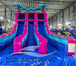 15' Dual Lane Ultra Shock Water Slide - Jumptastic