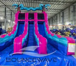 15' Dual Lane Ultra Shock Water Slide - Jumptastic