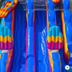 20' Pool Party Dual Lane Waterslide - Jumptastic