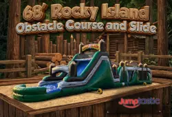 68' Rocky Island Obstacle Course and Slide