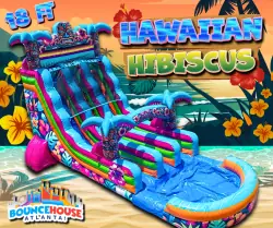18' Dual Lane Hawaiian Hibiscus Water Slide
