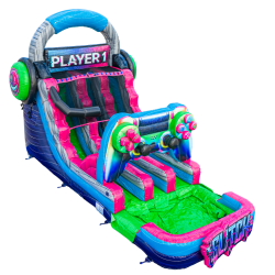 16' Glitch Gamer Dual Lane Water Slide - Jumptastic