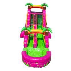 18' Magenta Palms Water Slide - Jumptastic